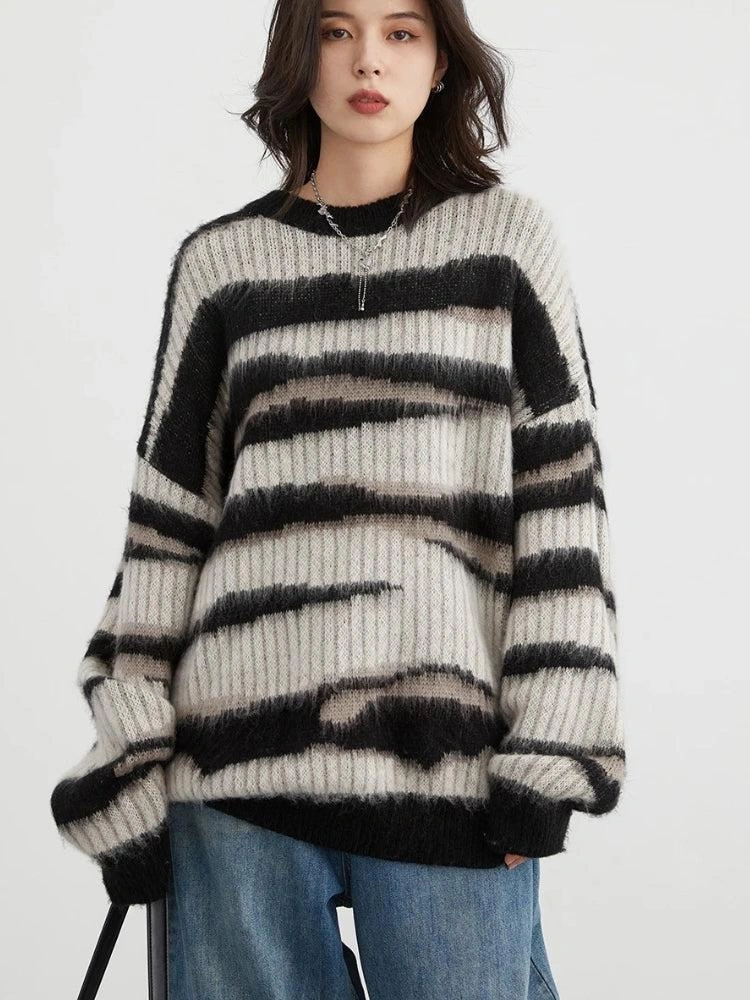Zebra Stripes Sweater: Wild Comfort in Every Knit, a Touch of the Savannah for Your Wardrobe.